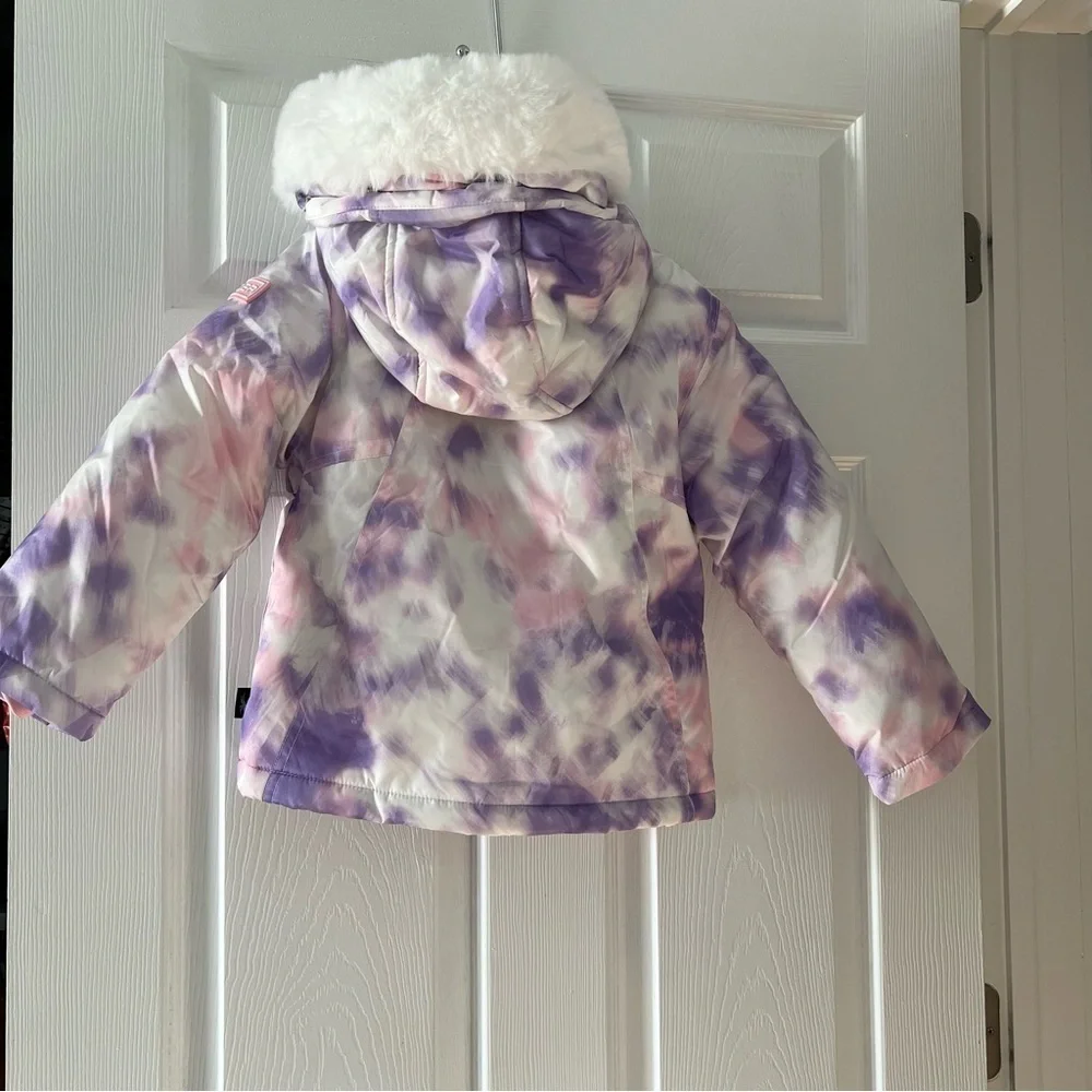 Spyder Kids Purple and Pink Tie-Dye Puffer Jacket